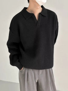 Knitted Polo Sweater Long Sleeved