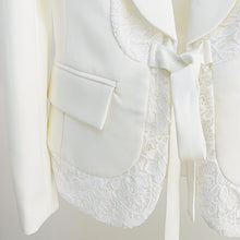 Load image into Gallery viewer, Blazer Pantsuits Set White
