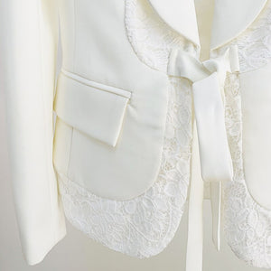 Blazer Pantsuits Set White