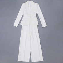 Load image into Gallery viewer, Blazer Pantsuits Set White
