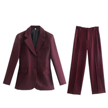 Load image into Gallery viewer, Vintage Wine Red Suit Set
